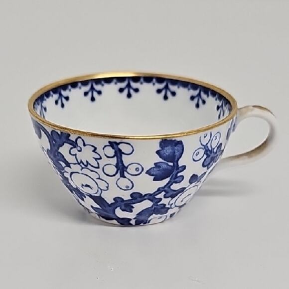 Spode Copelands China England Y6141 Blue Floral Mini Teacup-Saucer w/Gold Trim - Picture 8 of 10